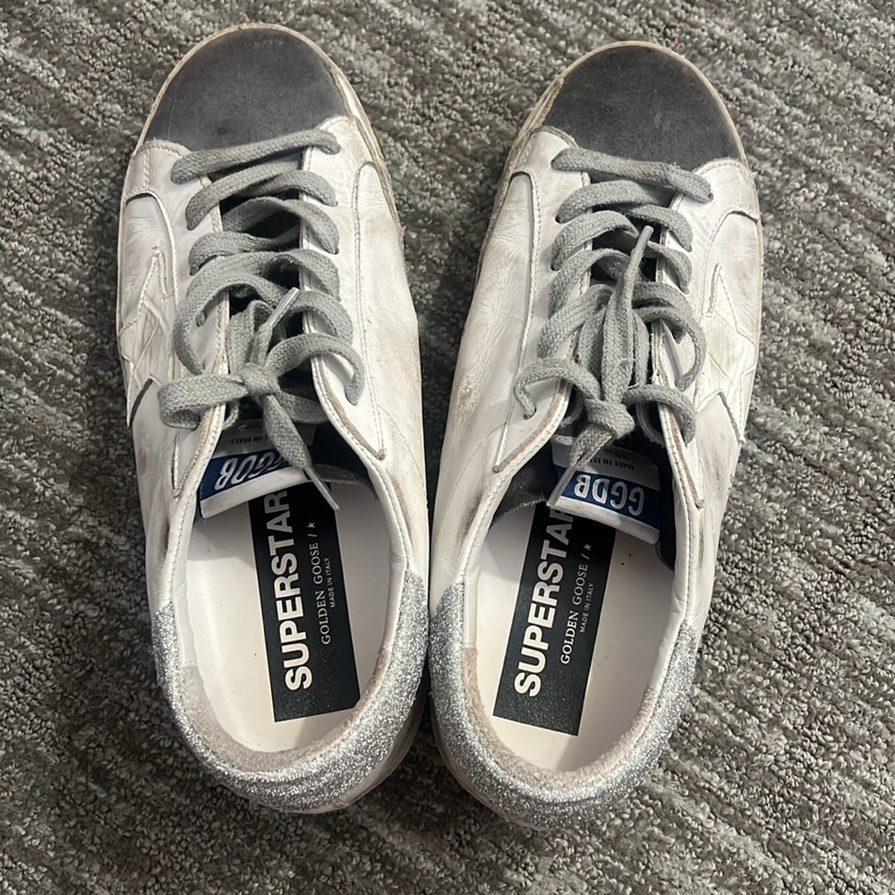 Golden Goose White and Gray Sneakers - Picture 6 of 9